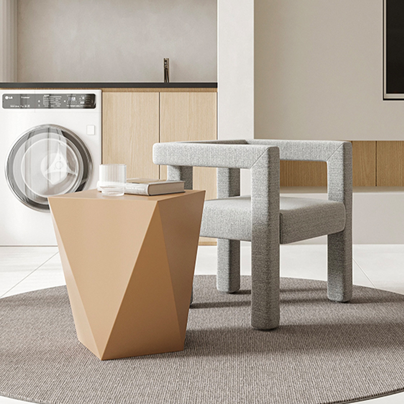 How does the unique geometric surface design of multi-faceted sculpture enhance the visual impact of the overall space?